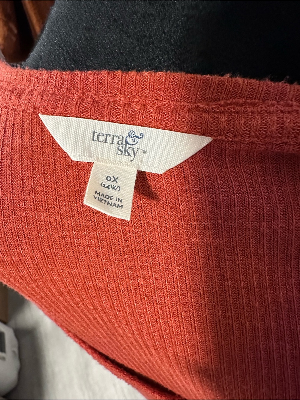 Terra & Sky Rust Ribbed Knit Top - Picture 5 of 5